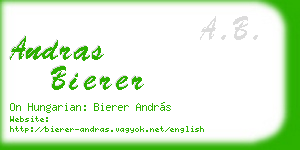 andras bierer business card